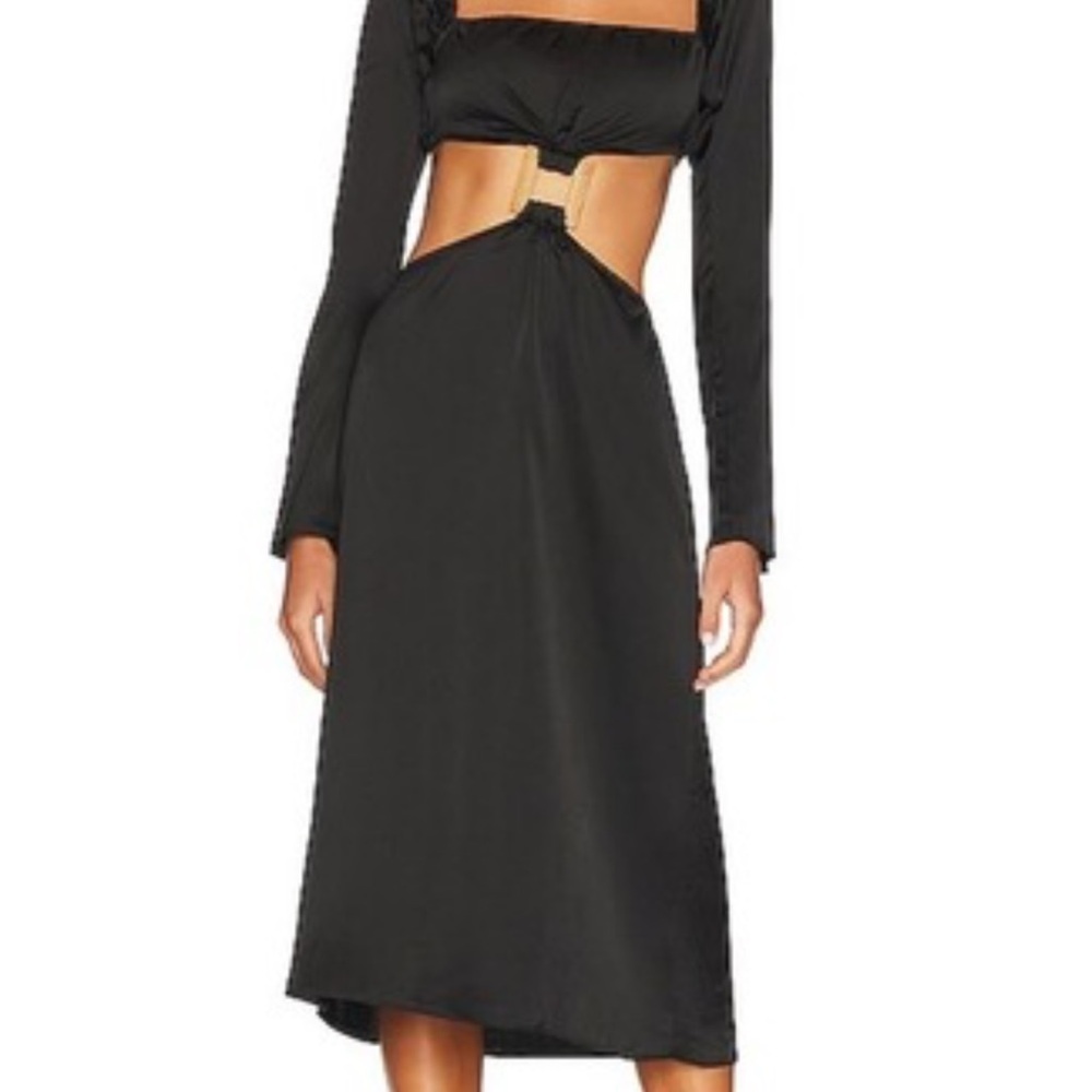 WeWoreWhat Black Long Sleeve Cut-Out Dress